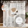 Keeuy Brown and Beige Hookless Shower Curtain with Snap-in Liner,