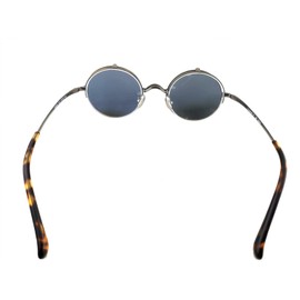 Circleperson Pure Titanium Glasses Polarized Flip up Sunglasses Vintage Small Round 47-21-142 (Bronze/Polarized gray)