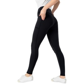 CHARM MILES Women’s Yoga Pants High Waisted Leggings for Women Tummy Control Outwork Leggings with Pockets Black