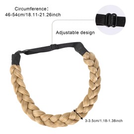 BSITSSS 2 Stück Damen Haarband, 3 Stränge Synthetisches Geflochtenes Haarreif, Helle Blond & Goldblond Stirnband Haarband Verstellbarer für Damen Mädchen Hochzeit Geburtstagsparty