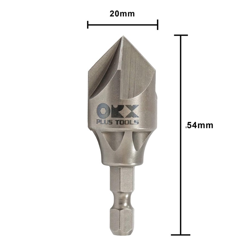 ORXPLUS Tools 5 Flute Metal Countersink Drill Bit, 90 Degree