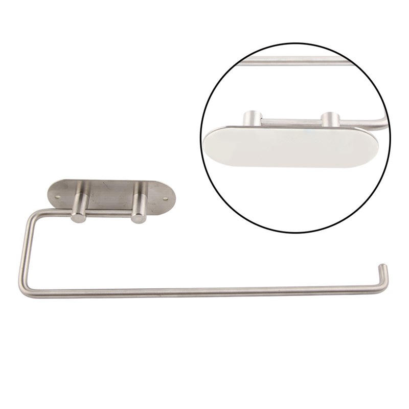Adhesive 304 Stainless Steel Tissue Storage Rack Home Kitchen Roll