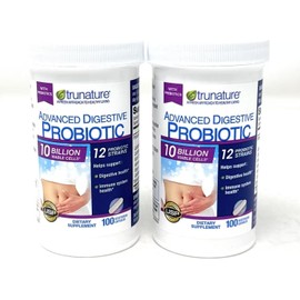 Trunature Digestive Probiotic Capsules, Healthy Immune System 2Pack (100 Count) Product is Recommended