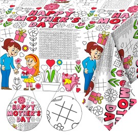 Qyeahkj Giant Paper Coloring Tablecloth for Kids Large Mothers Day Coloring Poster Table Cover Table Cloths for Classroom Birthday Activity Decoration Favor