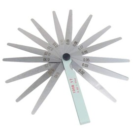 TRIXES Metric 17 Blade Steel Feeler Gauge 0.02-1.0mm Spark Plug Measuring Tool