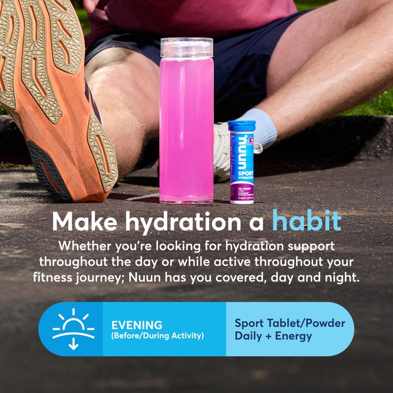 Nuun Sport Electrolyte Tablets with Caffeine from Green Tea Extract,