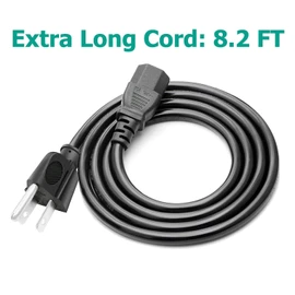 3 Prong Power Cord Replacement for Horizon Fitness T101-04 T202 TM684 CT9.3 TM444B T4 T6 T84 Treadmills Ellipticals AC 8.2ft Power Cord Cable