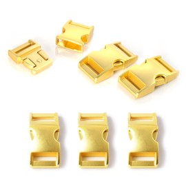 'Set of 3 5/8 Buckle/Clip Closure (Click) Alloy Metal for Paracord Bracelets Cords, etc, 40 mm x 20 mm, Colour: Gold – Brand Ganzoo