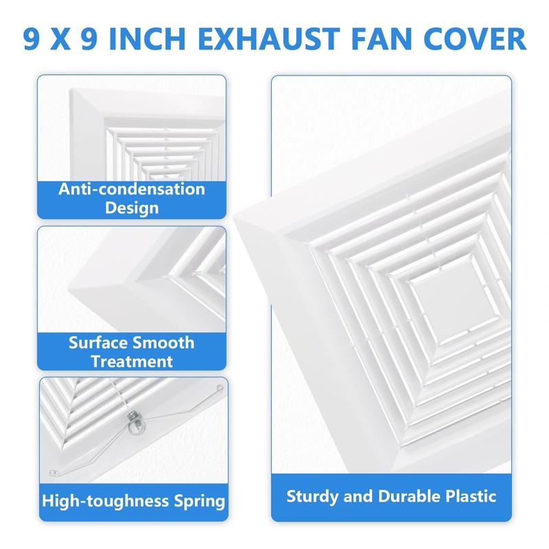 Bonsicoky 9x9 Inch Bathroom Exhaust Fan Cover