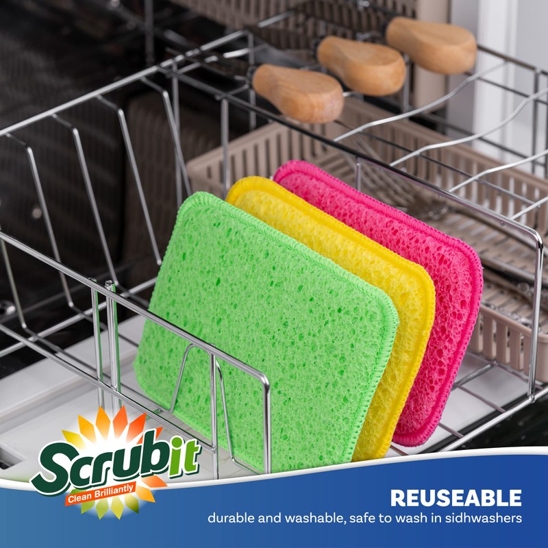 Scrub and Wipe Cleaning Sponges [10 Pack] – SCRUBIT Dual