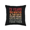 Retro 13 Years Together Cool 13th Couple Wedding Anniversary Throw