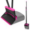 JEHONN Broom with Dustpan Combo Set, Long Handle Lightweight Indoor