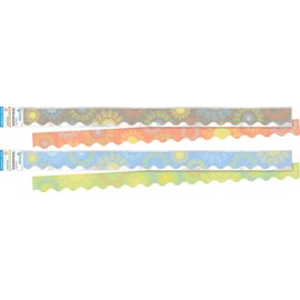 Barker Creek Double-Sided Scalloped Border Set of 2, Mindfulness, Mixed-Design, 39' Each of 2 Designs, Mindfulness Sunrise and Mindfulness Sunset, 78' of Border Total (3868)