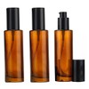 3Pcs 60ml 2oz Amber Glass Pump Bottle Refillable Travel Cream