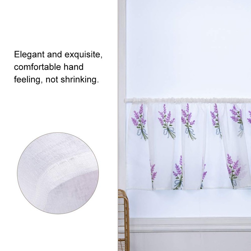 Embroidery Curtain Window Short Half Window Treatment Valance Short Semi