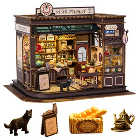 BookTop DlY Dollhouse Kit，Book Nook kit,Miniature House kit with Music Box,iniature House Kit,Magic Coffee'Shop，for Adults and Teens for Family and Friends.（Magic Coffee'Shop）