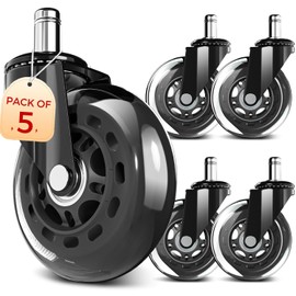 Gaming Chair Wheels,for Office Chairs, Computer Chairs,Incredibly Smooth & Quiet Rolling Casters -Safe for Hardwood Floors & Carpet - Easy Installation with Universal Fit