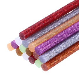 uxcell Mini Hot Glue Gun Sticks 8-inchx0.28-inch High Sticky Hot Glue Sticks, Glitter 8 Colors 16pcs