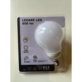 IKEA  IKEA 104.323.86 Ledare Led Bulb E12 600 Lumen, Warm Dimming, Globe Opal