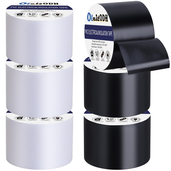 6 Pack Electrical Tape 2 in x 66 ft Waterproof