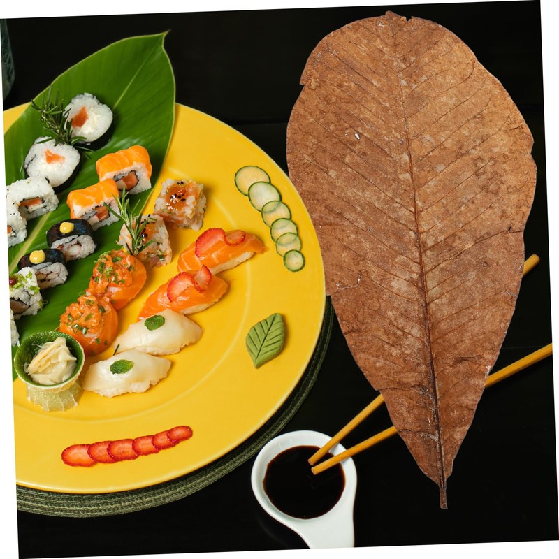 CIYODO 20pcs Dried Leaf for Sushi Plate Elegant Japanese Food