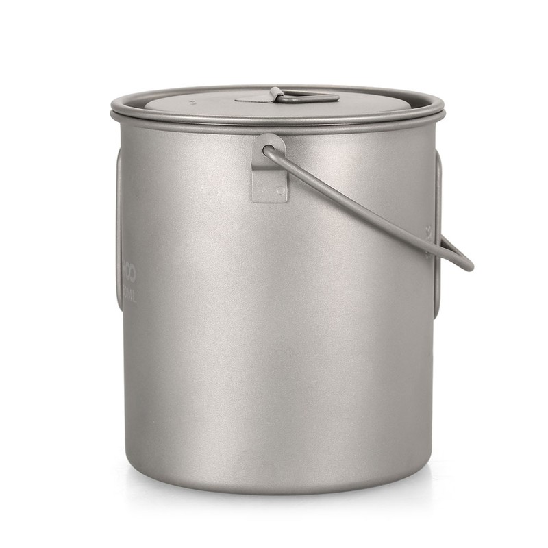 TOMSHOO Ultralight 750ml Titanium Pot Portable Titanium Water Mug Cup