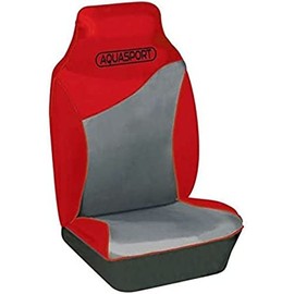 Cosmos Aquasport 42606 Waterproof Front Pair Car Seat Covers with Head Rest Cover, Quick and Easy Installation, Water and Tear Resistant Fabric, Black / Red