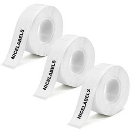 Nicelabels Label-Maker Tape for Phomemo D30 Printer - White Thermal Self-Adhesive Waterproof Tape, 15×50mm (0.59×1.97in), 3 Rolls (130Labels/Roll), for Home, Office, School & Kitchen Organization