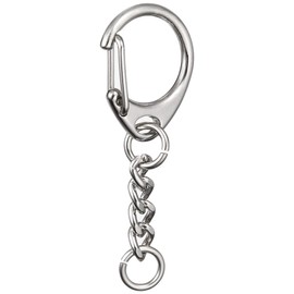 Nippon Chuko One-touch Key Chain Metal Fittings, 10 Pieces, Total Length 2.0 inches (5 cm), Silver, KD14, Accessories, Accessory Materials, Key Chain Hardware