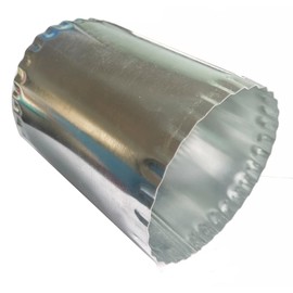 4” Dryer Vent Duct Extension Connector with Bead and Crimp, Metal Round Ventilation Systems Coupler Hose Pipe Coupling, Diameter 4” X Length 4.9”, Aluminum Foil Tape Included for Sealing
