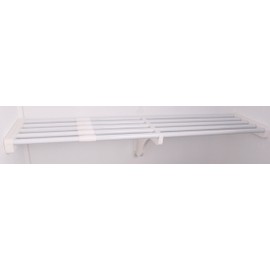 EZ Shelf DIY Expandable Shelf ONLY (No Hanging Rod) - 28” - 48” - White - Mounts to 2 Sidewalls - Easy to Install-Strong-Wire Shelving Alternative - Shelf Kit (EZS-SW48)