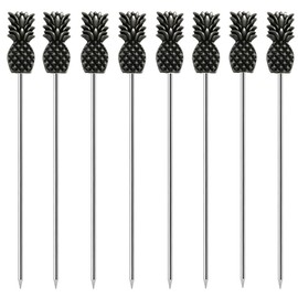 Creative Pineapple Cocktail Pick，JfwuHap 8Pcs Fruit Insert Stainless Steel Tableware Decoration for Eating Fruits Salads Snacks Cakes Desserts Sushi In the Kitchen Table Bar Party (Ancient tin)