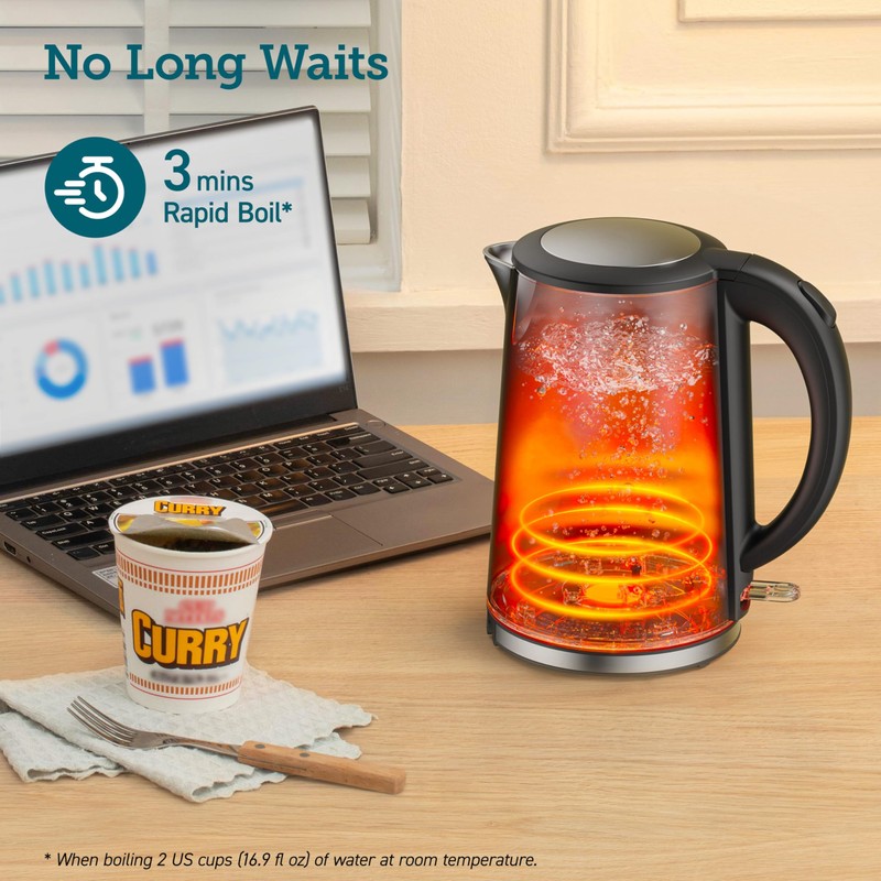 Cosori Electric Kettle, No Plastic Inner Lid, Filter & Spout,