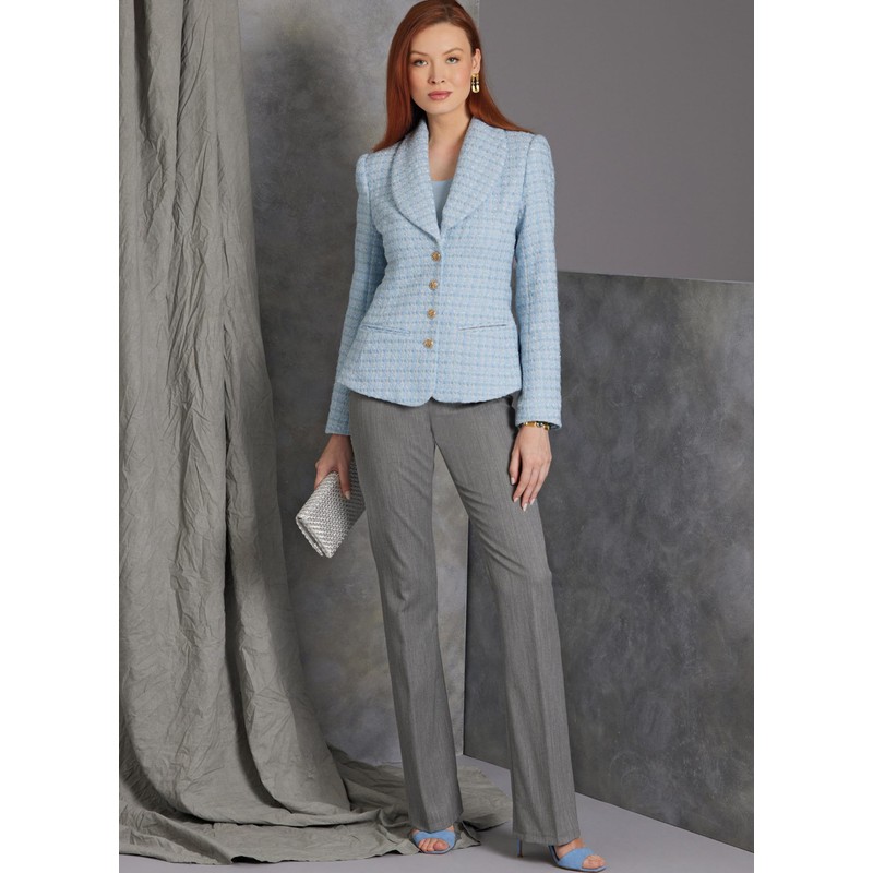 Vogue Ladies Sewing Pattern Set Semi Fitted Lined Jacket Design