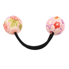 Flower Crepe Hair Clip, Pink Hair Band, Japanese Pattern, Kimono, Crepe Fabric, Fabric, Ring Rubber, Pony Hair Accessory, Ball (1.0 inches (2.5 cm), Made in Japan, Souvenir, Pink