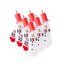 Packed Party Fun Novelty Snowman Drink Sipper Bottles Cup, Christmas Decoration for Party 30 ounces, Set of 6