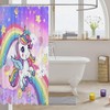 Feelyou Cute Unicorn Shower Curtain Rainbow Fabric Shower Curtain for