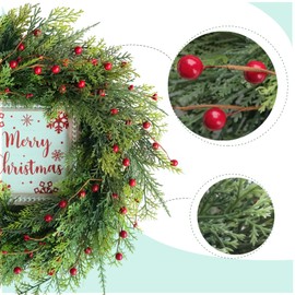 CIR OASES Christmas Wreath for Front Door, 20 inch Christmas Door Wreaths with Red Berries Pine Needle and Green Leaves, Christmas Home Decor, Xmas Christmas Decorations Indoor Outdoor