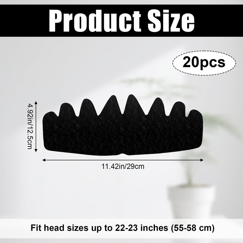 20pcs Hat Sweat Liners, Hat Sweat Protector Reshaper Stretcher for