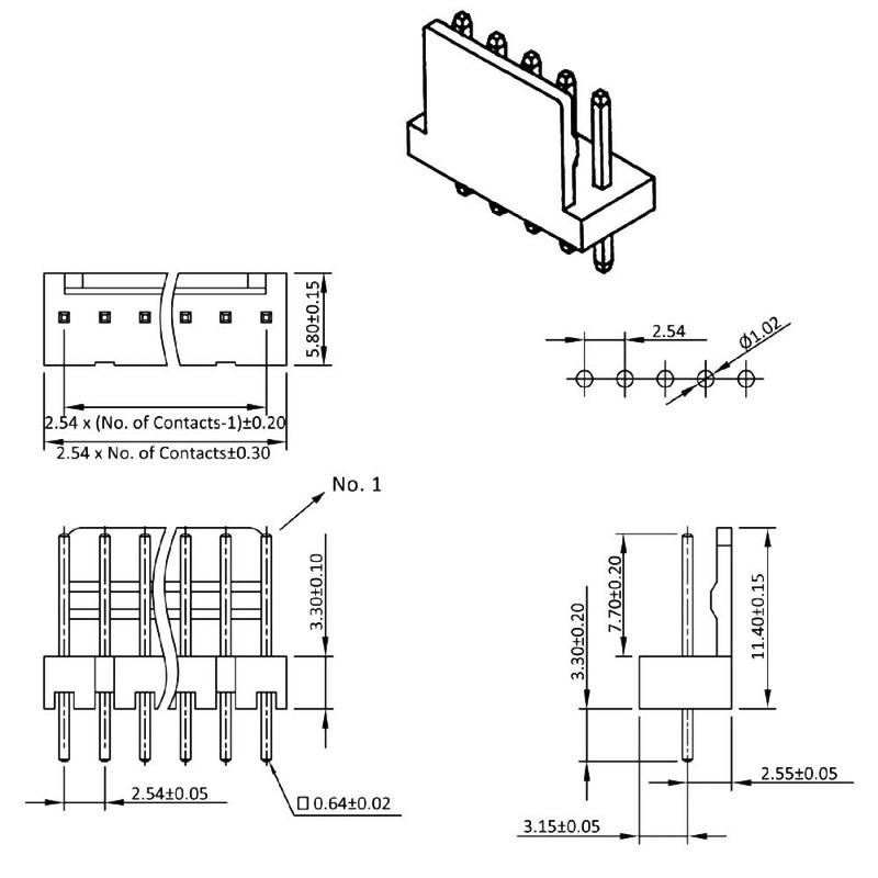 Xenterio Series CV PCB Connector Kit with Straight Pin Headers,