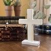 Global Crafts Hand-Carved Standing Soapstone Cross, 6.5 x 4.5 Inches,