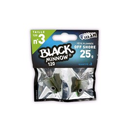 FIIISH Black Minnow 120-2 Jig heads Off Shore - 25g - Khaki