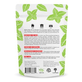 Mighty Mint Rodent Repellent Pouches – Peppermint, Castor Oil & Cinnamon Formula – Natural Indoor Mouse Deterrent – Plant-Based, Long-Lasting Protection – 12 Count