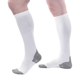 Royfa compression socks for Women and Men, 15-20 mmHg support Sock for All-Day Wear, Sports Performance circulator compression sock - Great For Running, active, sport, athletic. (Large, White)