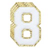TXSN 3PCS White Chenille Numbers Patch, Large Size 4-1/2" Iron