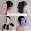 HAPVITAL Ruffled Ribbon, Hair Claw Large, Hair Ornament, Cute, Hair
