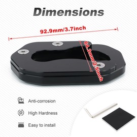 Xitomer Motorcycle Kickstand Enlarger Pate Pad, Fit for XSR700 2024 2023 2022 2021 2020 XSR700 2018-2024 / MT07 2014-2024 / FZ07 2015-2017, Kickstand Extension Shoes Kickstand Side Stand Enlarger