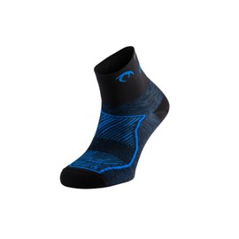 Lurbel Race Three Running Socks, Lightweight, Seamless, Breathable, Bubble-Free and Anti-Odor Running Socks, Black/Royal Blue, L