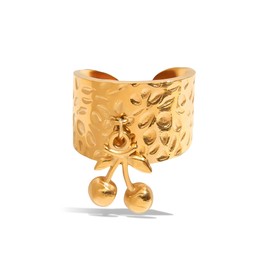 MUYAN Gold Chunky Statement Ring for Women Cherry Ring Holiday Jewelry