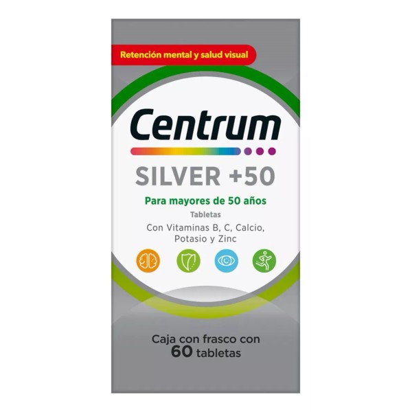 Centrum Silver Adultos +50 Multivitamínico 60 Tabletas